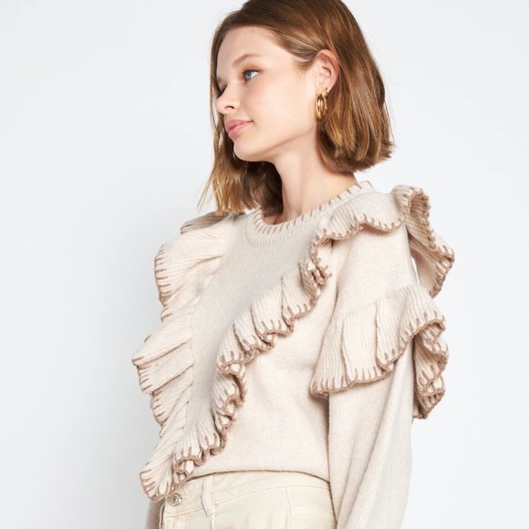 En Saison Josie Ruffled Sweater Pullover - Picture 4 of 4